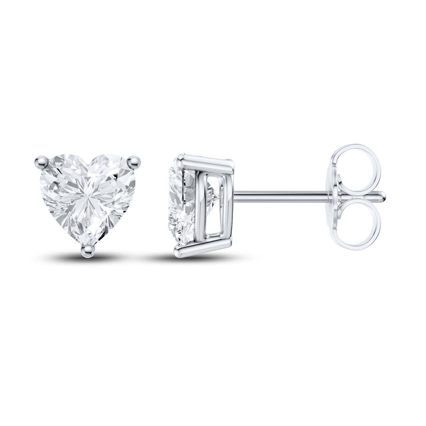 14kt White Gold 2.10 Heart Lab Diamond Earring