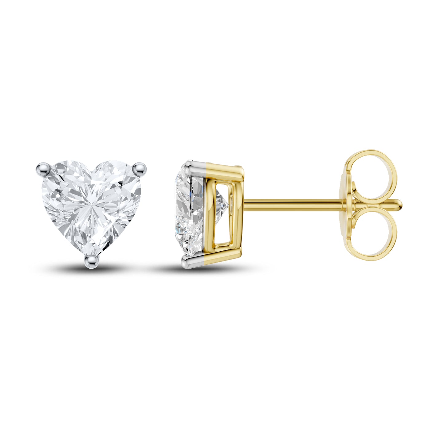 14kt Yellow Gold 2.06 CTW Heart Lab Diamond Earring