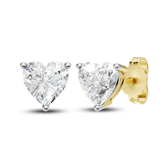 14kt Yellow Gold 2.06 CTW Heart Lab Diamond Earring