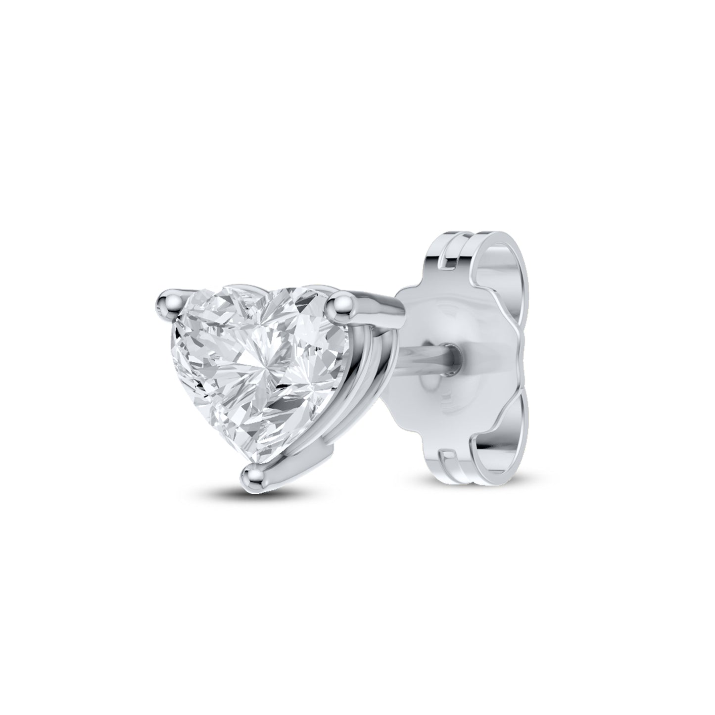 14kt White Gold 1 CTW Heart Lab Diamond Earring