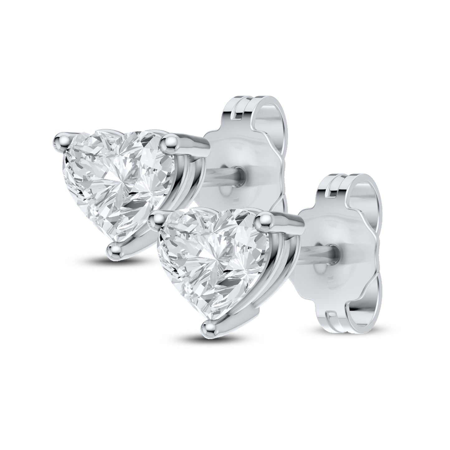 14kt White Gold 1 CTW Heart Lab Diamond Earring