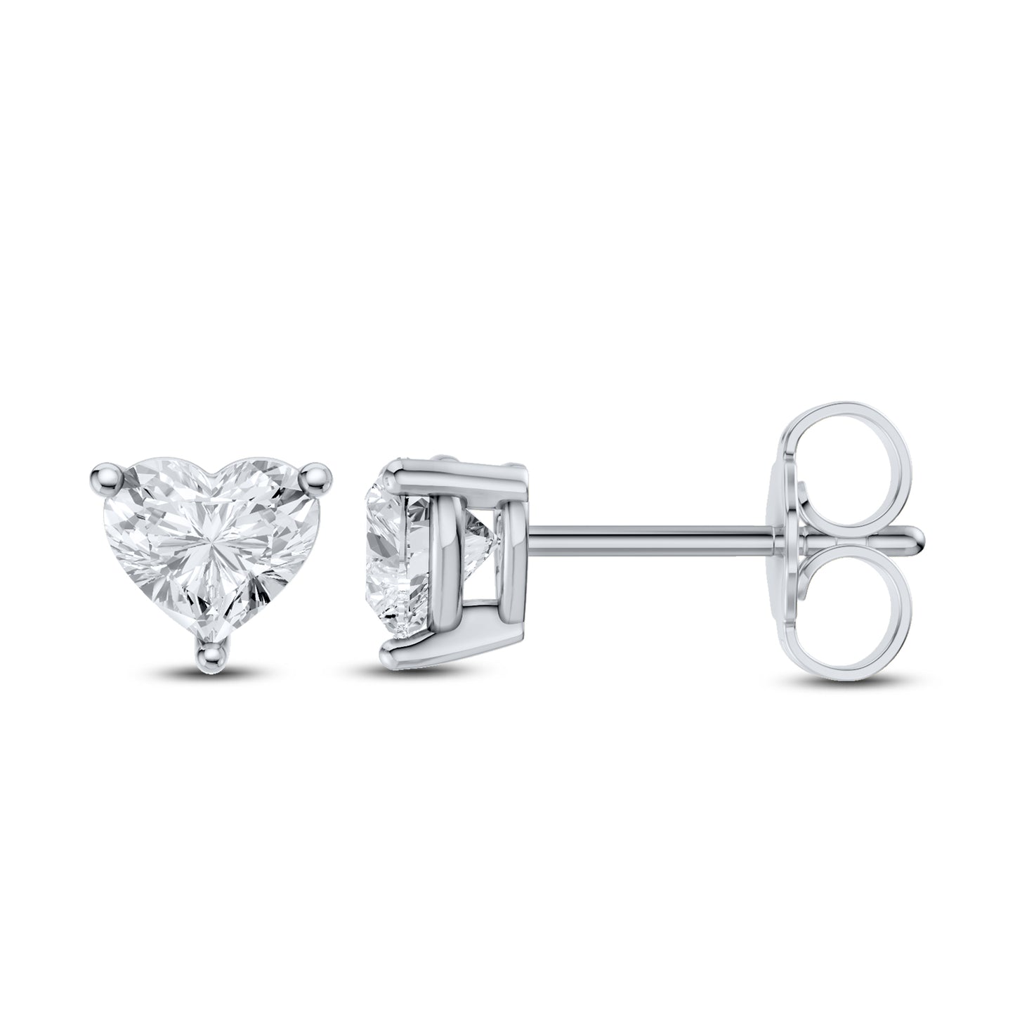 14kt White Gold 1 CTW Heart Lab Diamond Earring