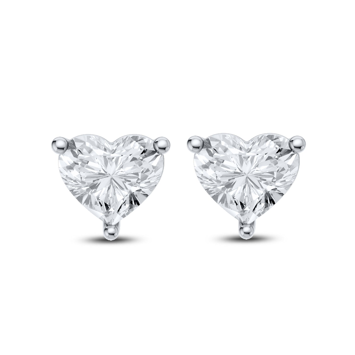 14kt White Gold 1 CTW Heart Lab Diamond Earring