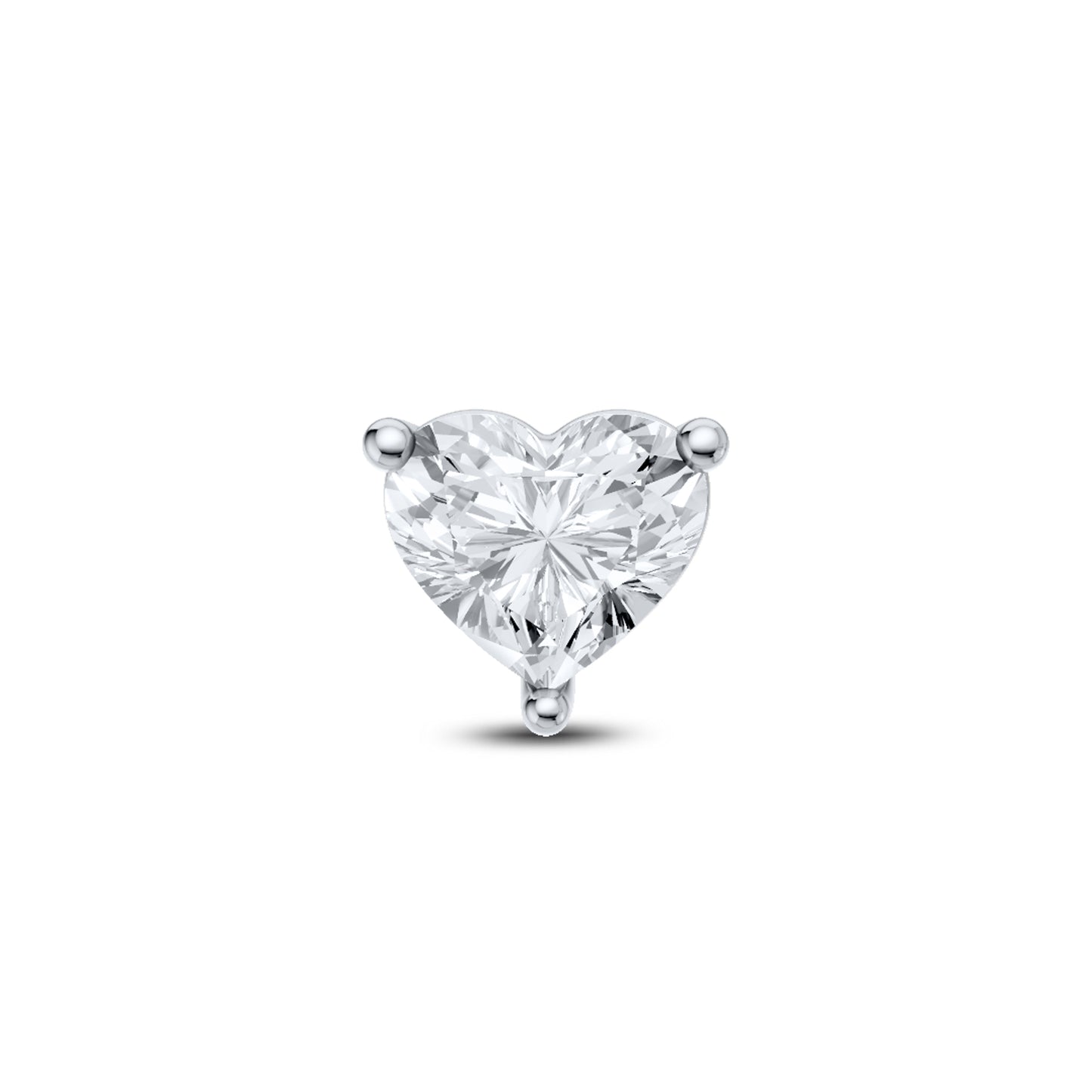 14kt White Gold 1 CTW Heart Lab Diamond Earring