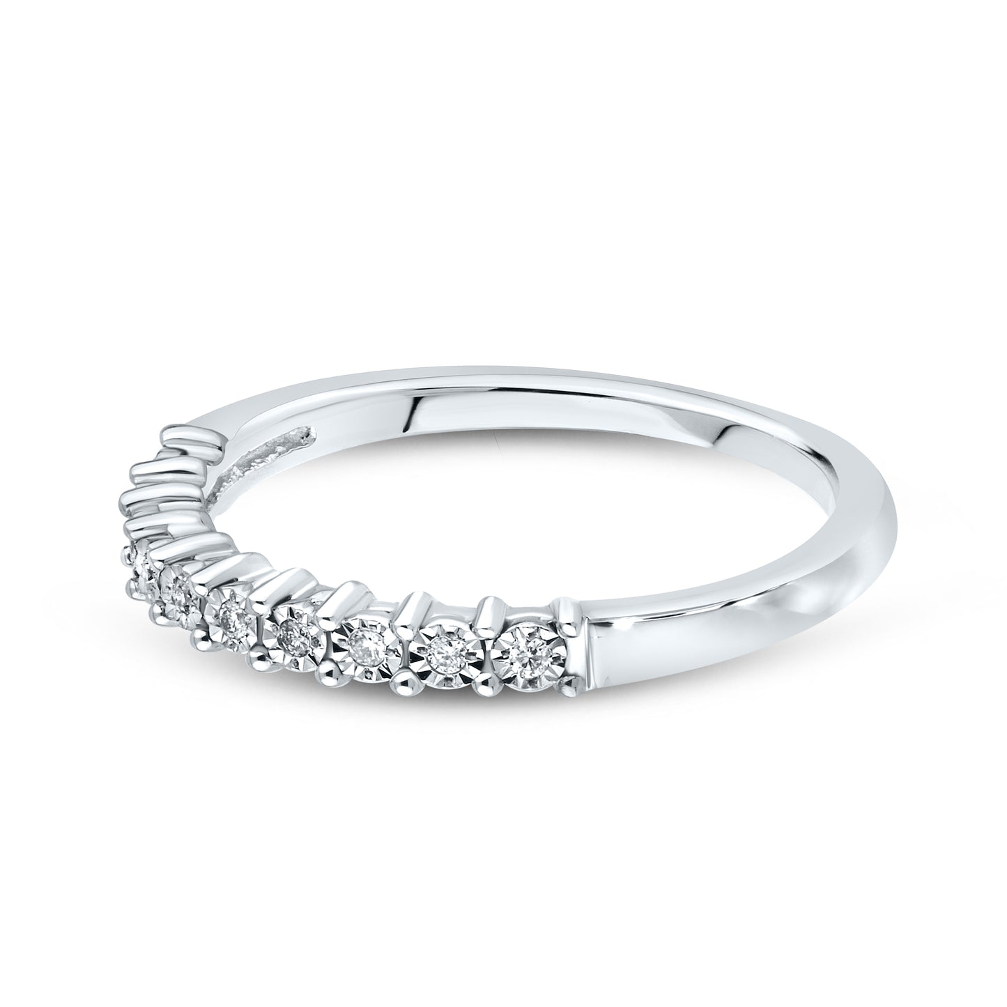 10kt White Gold 0.05 CTW Natural Diamond Band