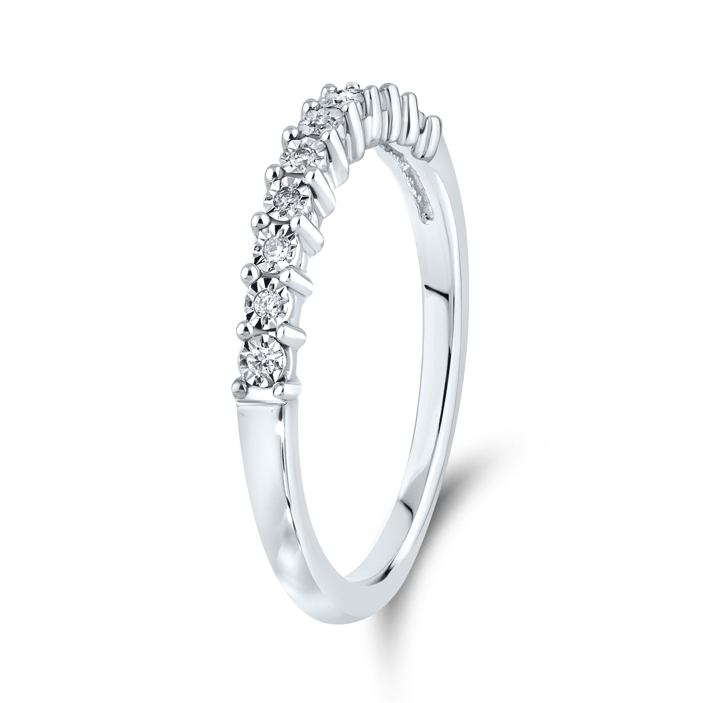 10kt White Gold 0.05 CTW Natural Diamond Band