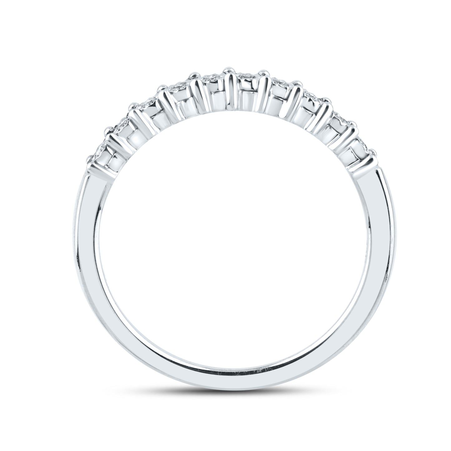 10kt White Gold 0.05 CTW Natural Diamond Band