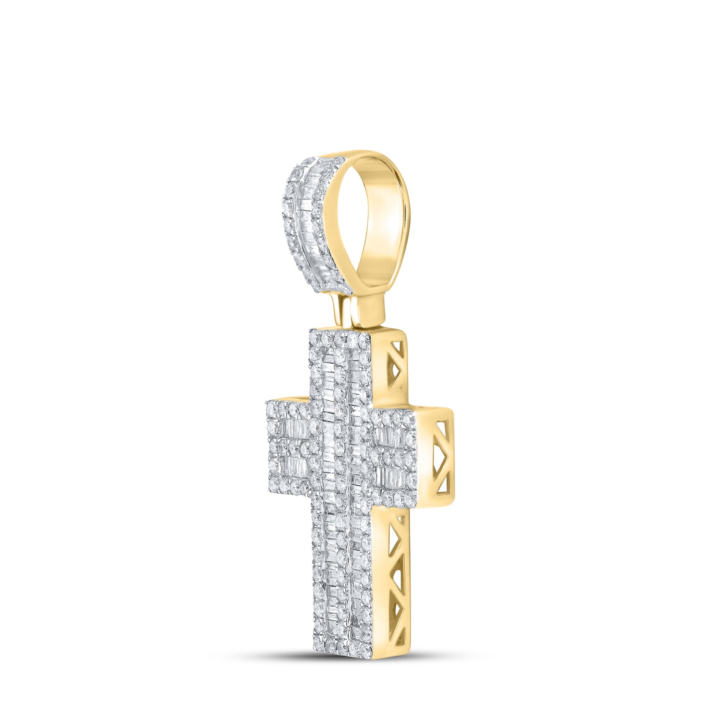 10kt Yellow Gold 1.80 CTW Cross Diamond Charm