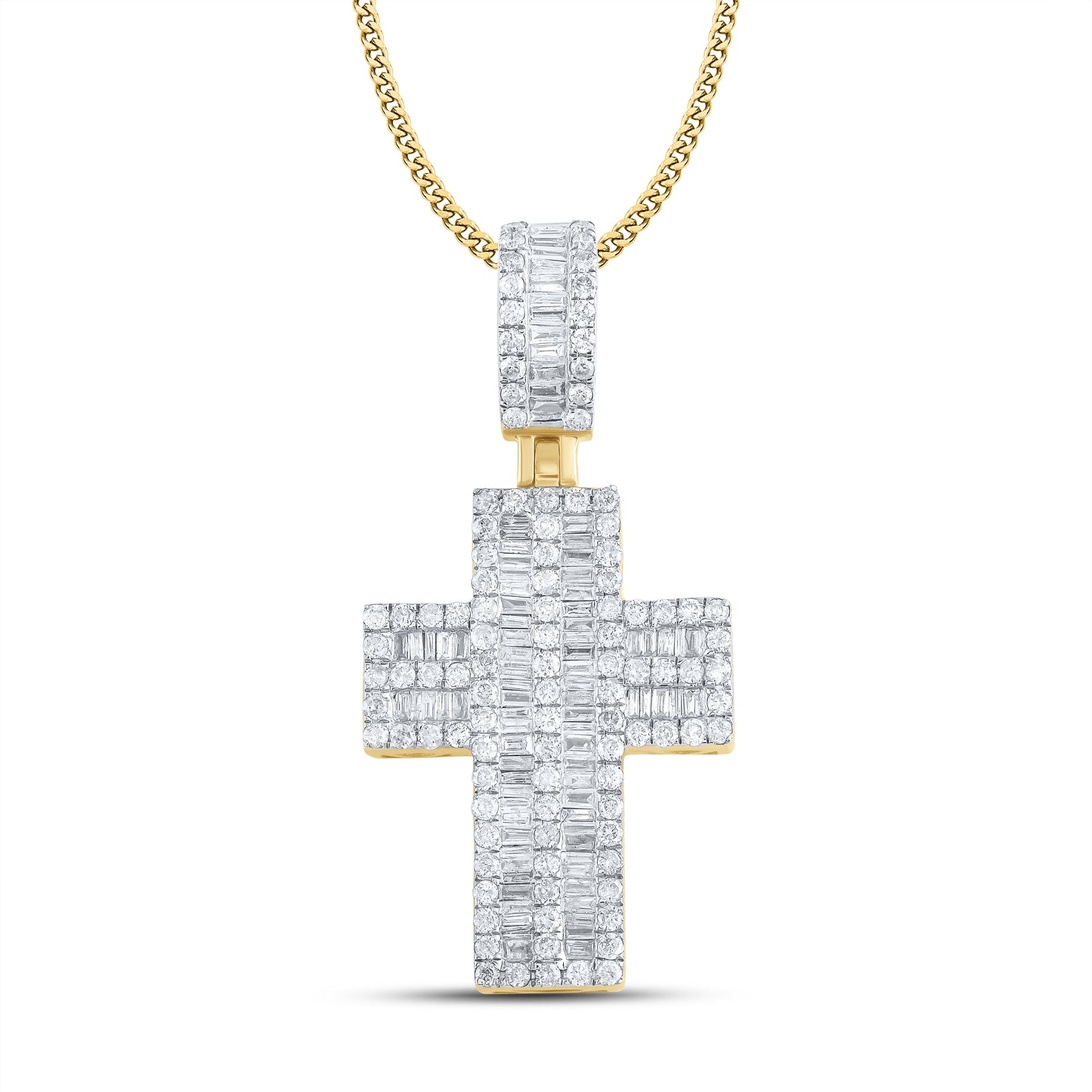 10kt Yellow Gold 1.80 CTW Cross Diamond Charm