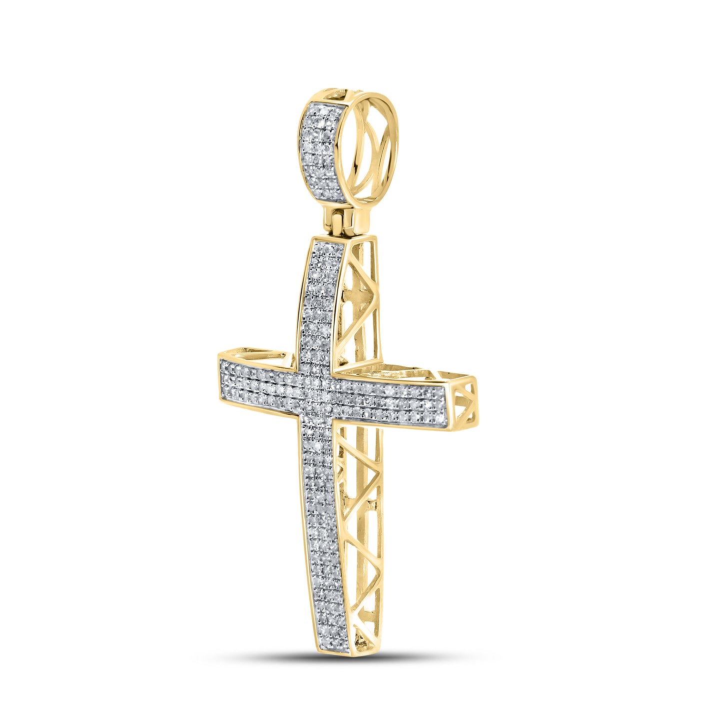 10k Yellow Gold 0.52 CTW Diamond Cross Charm