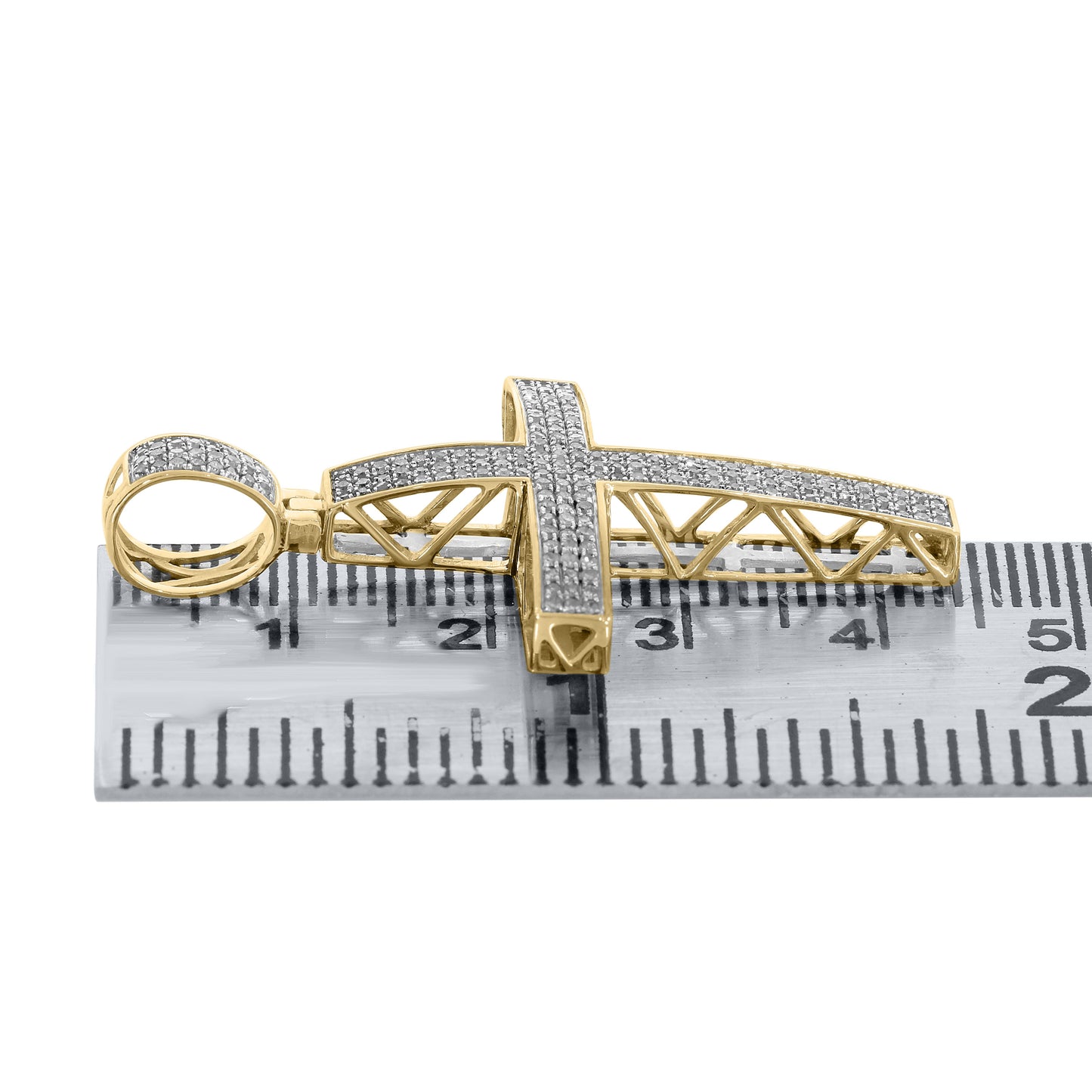 10k Yellow Gold 0.52 CTW Diamond Cross Charm