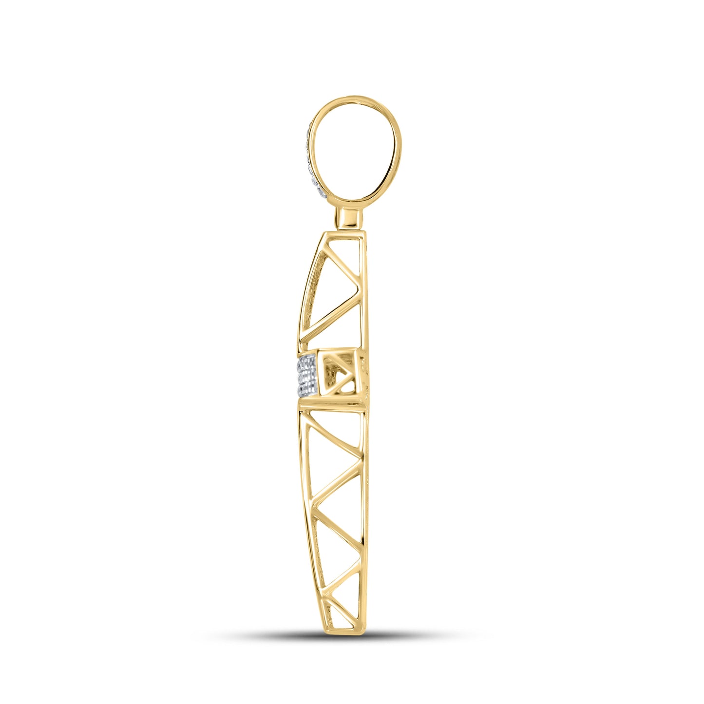 10k Yellow Gold 0.52 CTW Diamond Cross Charm