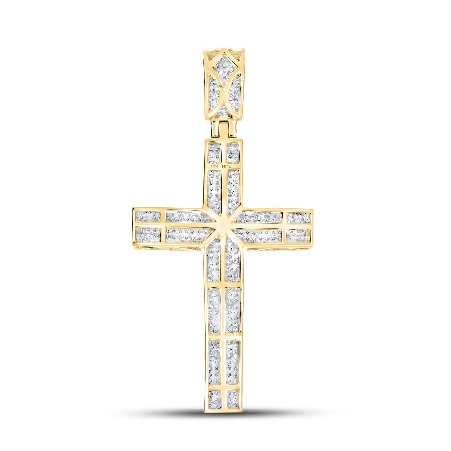 10k Yellow Gold 0.98 CTW Diamond Cross Charm