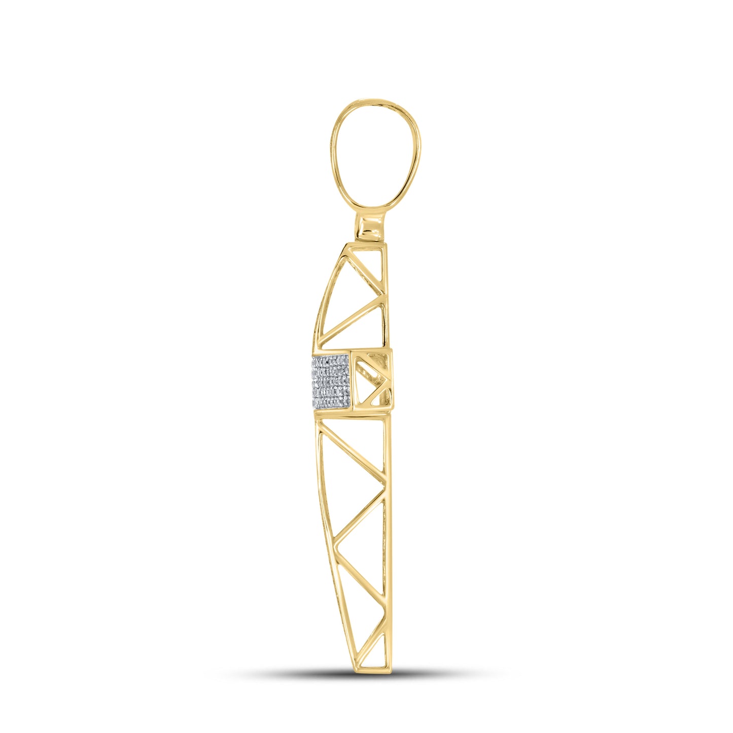 10k Yellow Gold 0.98 CTW Diamond Cross Charm