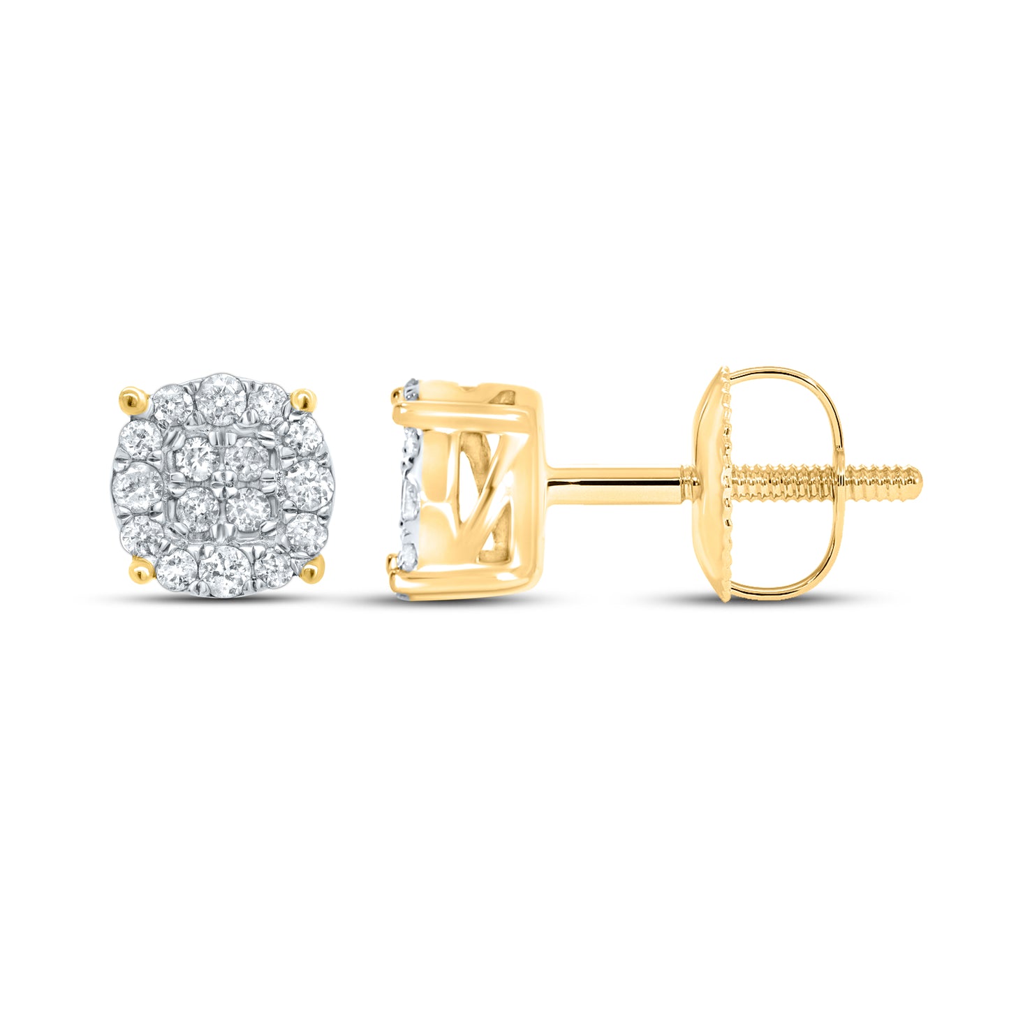 10kt Yellow Gold 0.15 CTW Natural Diamond Earrings