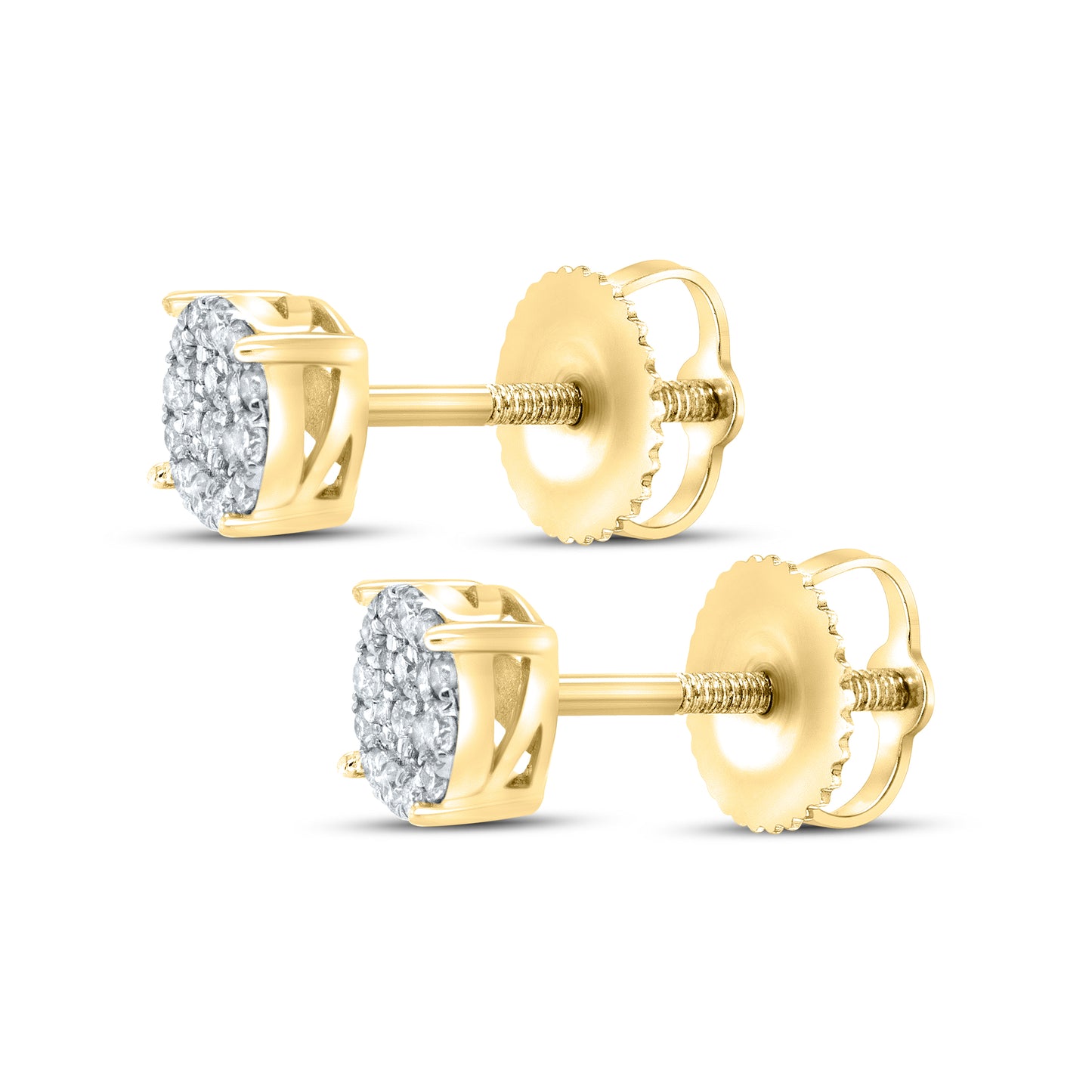 10kt Yellow Gold 0.15 CTW Natural Diamond Earrings