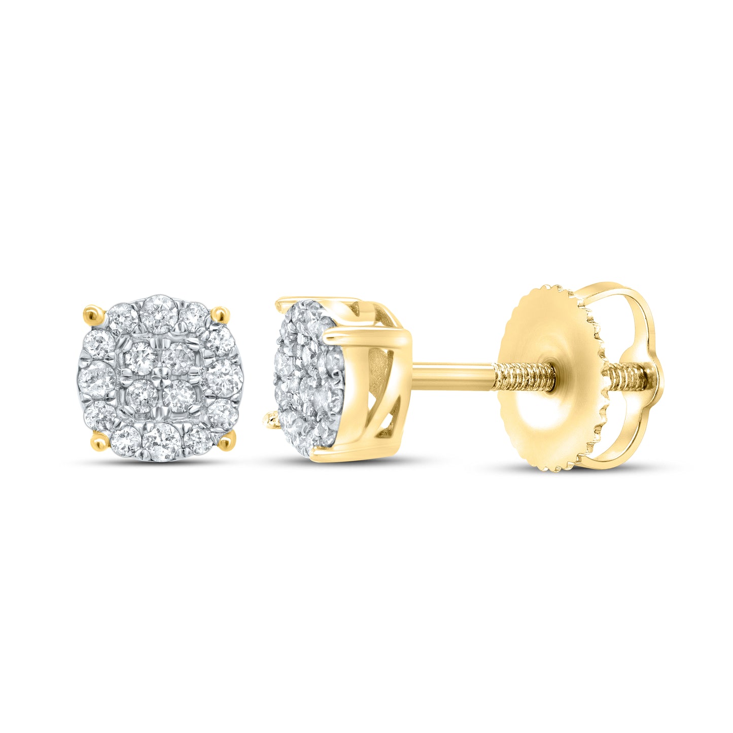 10kt Yellow Gold 0.15 CTW Natural Diamond Earrings