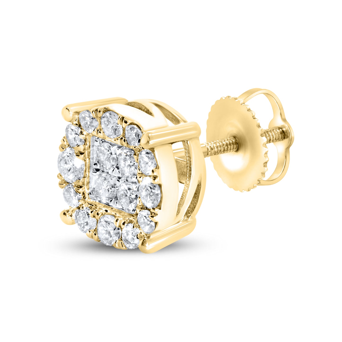 10kt Yellow Gold 0.95 CTW Natural Diamond Earrings
