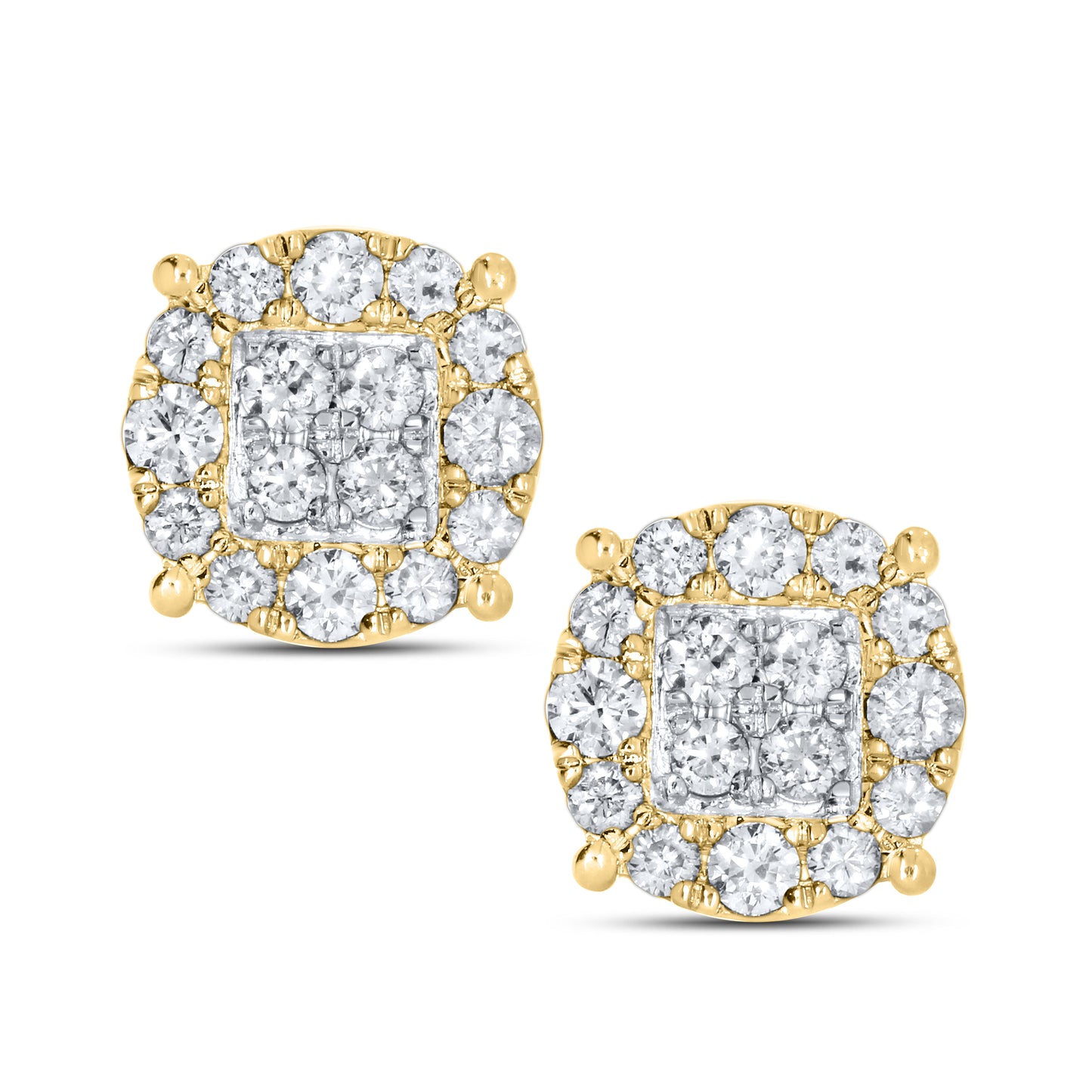 10kt Yellow Gold 0.95 CTW Natural Diamond Earrings