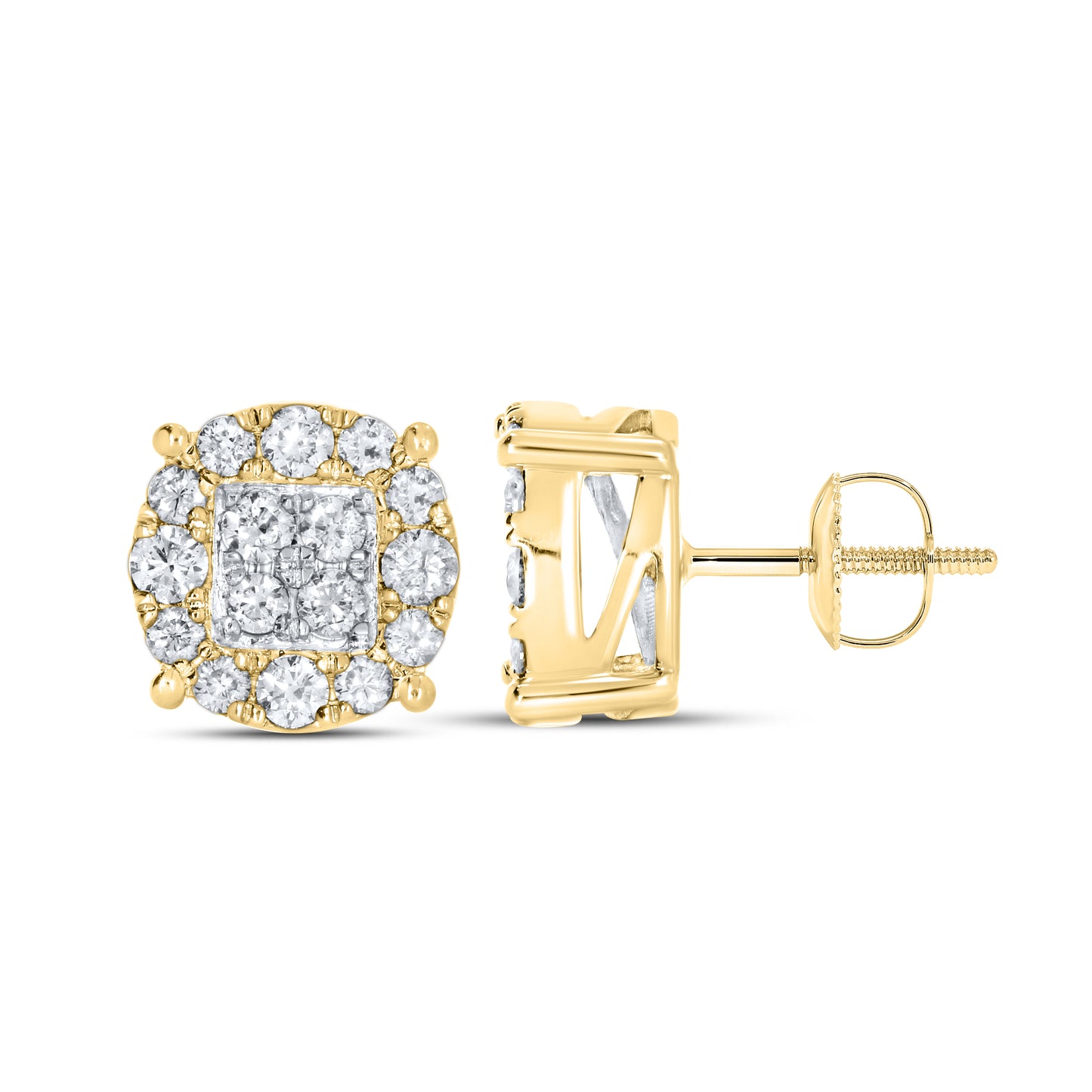 10kt Yellow Gold 0.95 CTW Natural Diamond Earrings