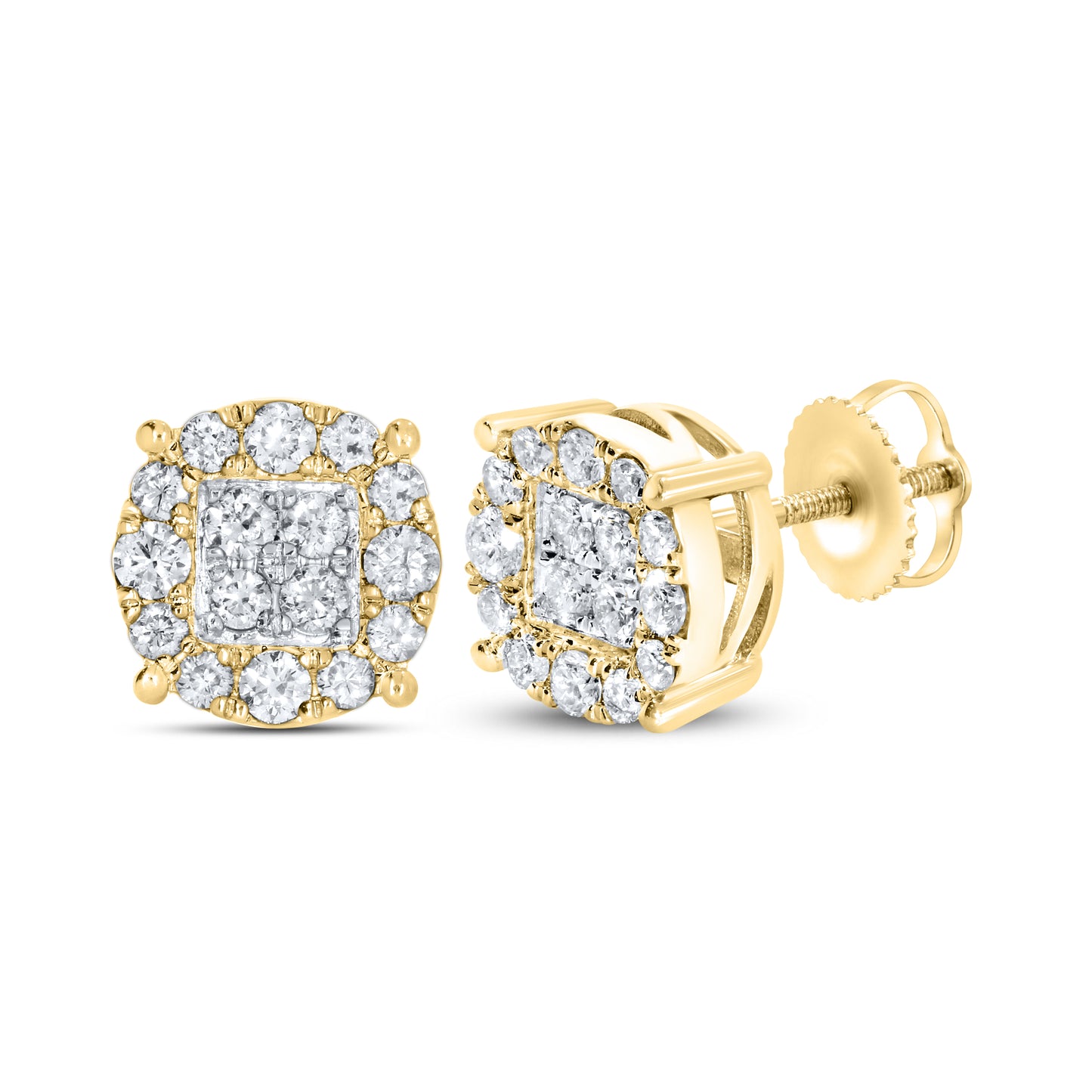 10kt Yellow Gold 0.95 CTW Natural Diamond Earrings
