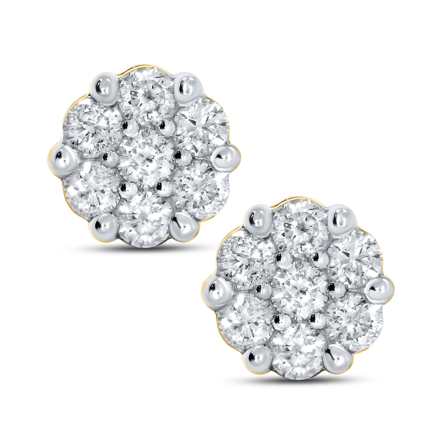 10kt Yellow Gold 1 CTW Natural Diamond Earrings