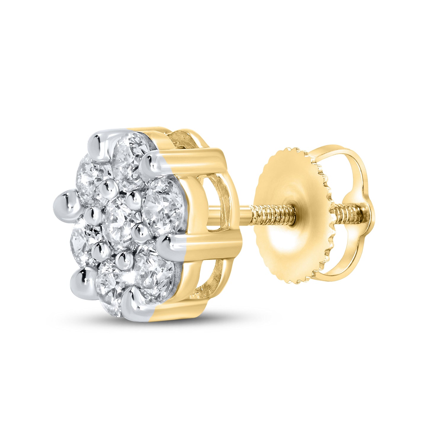 10kt Yellow Gold 1 CTW Natural Diamond Earrings