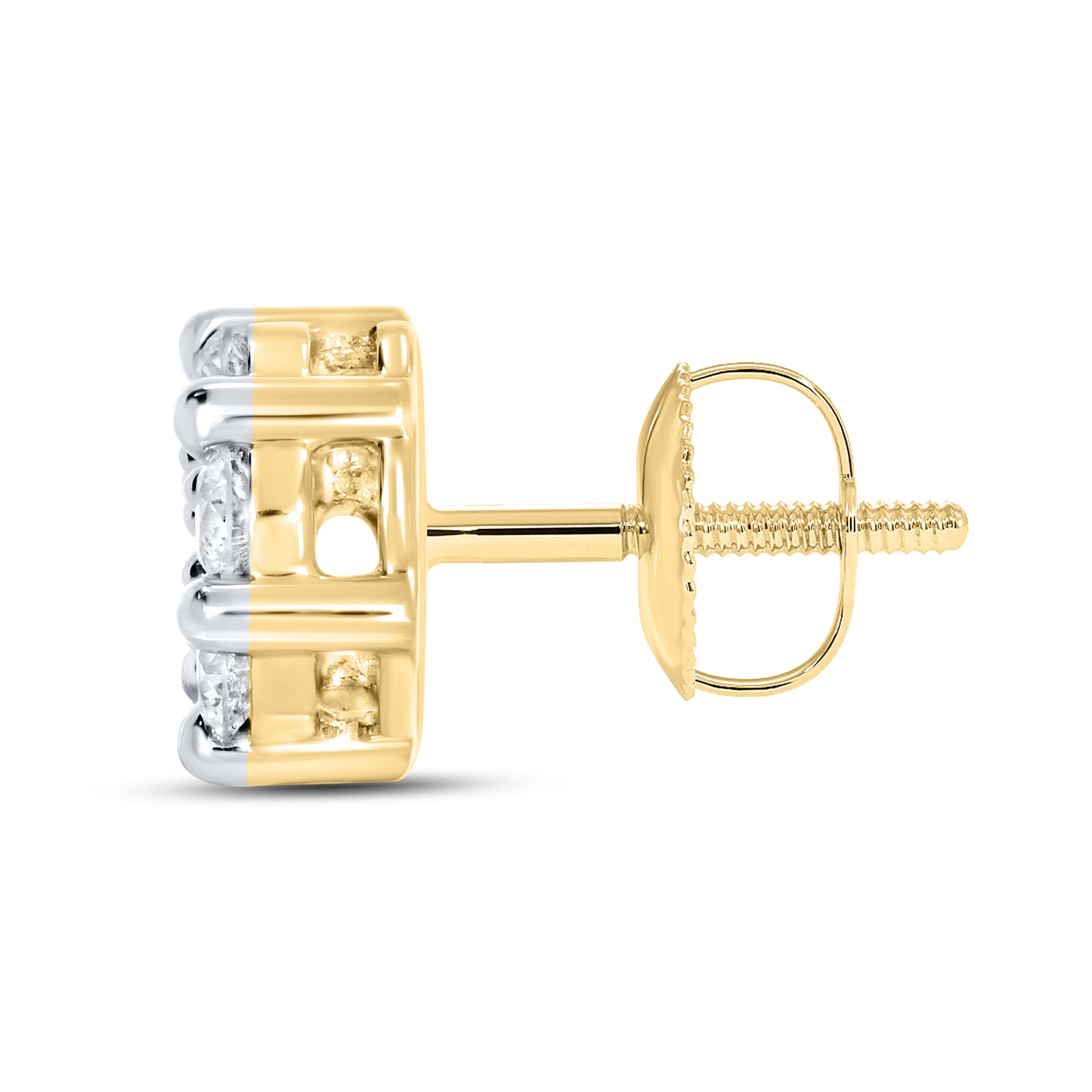 10kt Yellow Gold 1 CTW Natural Diamond Earrings