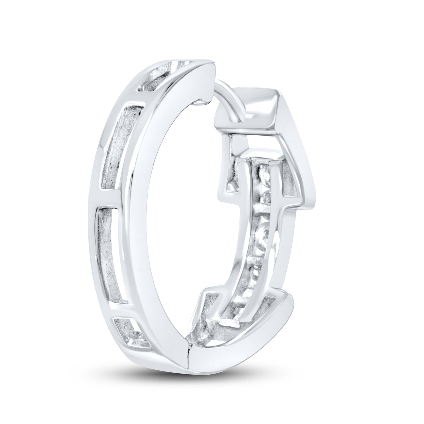 10kt Whit Gold 0.26 CTW Natural Diamond Hoops
