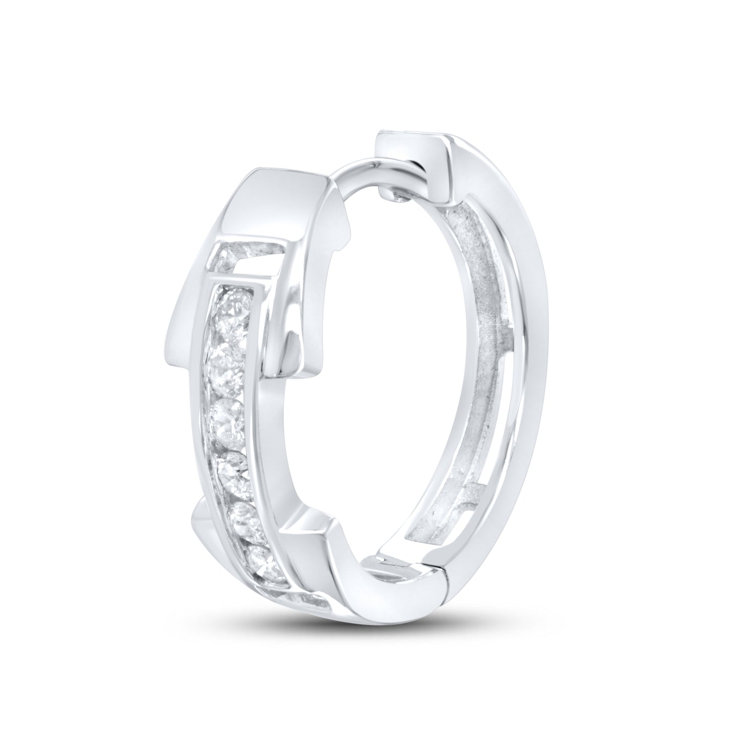 10kt Whit Gold 0.26 CTW Natural Diamond Hoops
