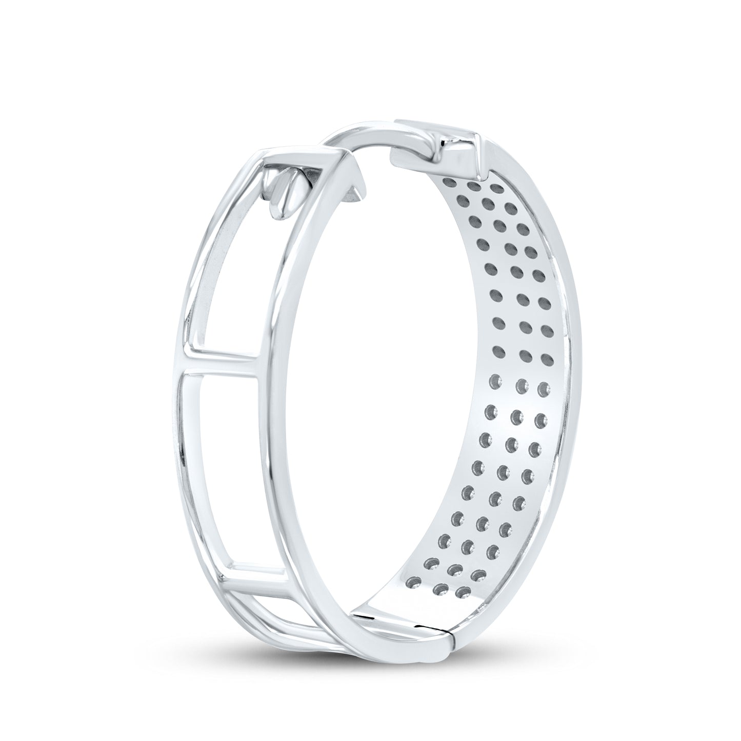 10kt White Gold 0.33 CTW Natural Diamond Hoops