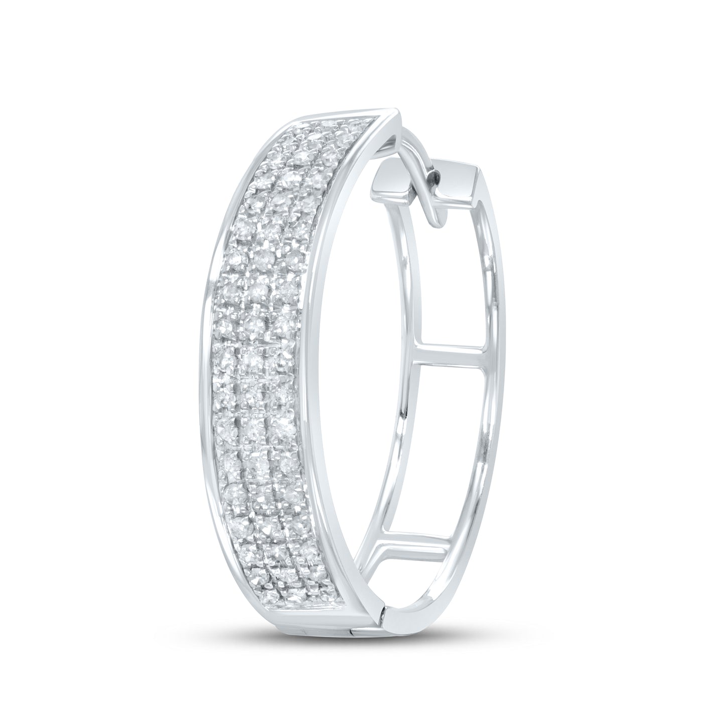 10kt White Gold 0.33 CTW Natural Diamond Hoops