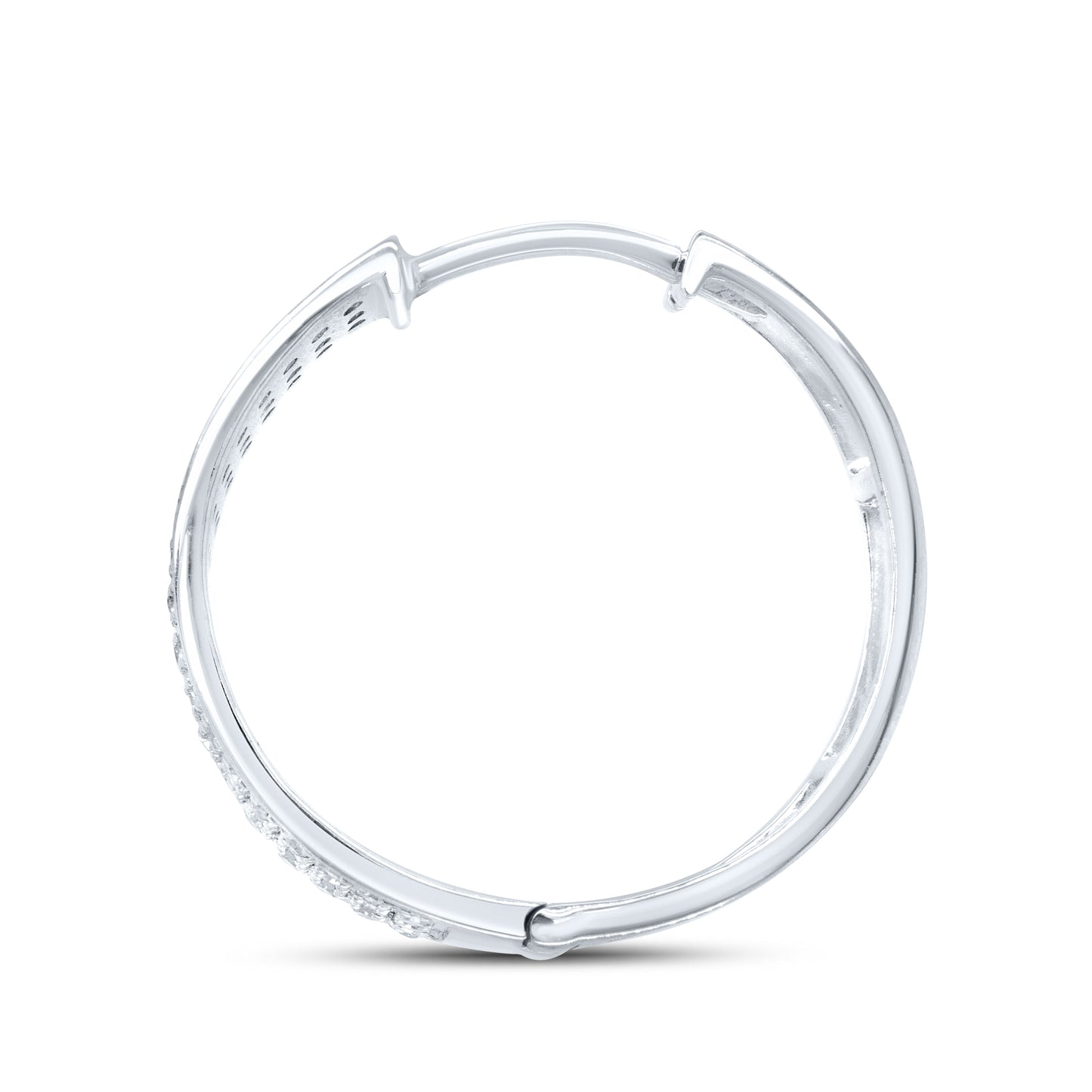 10kt White Gold 0.33 CTW Natural Diamond Hoops