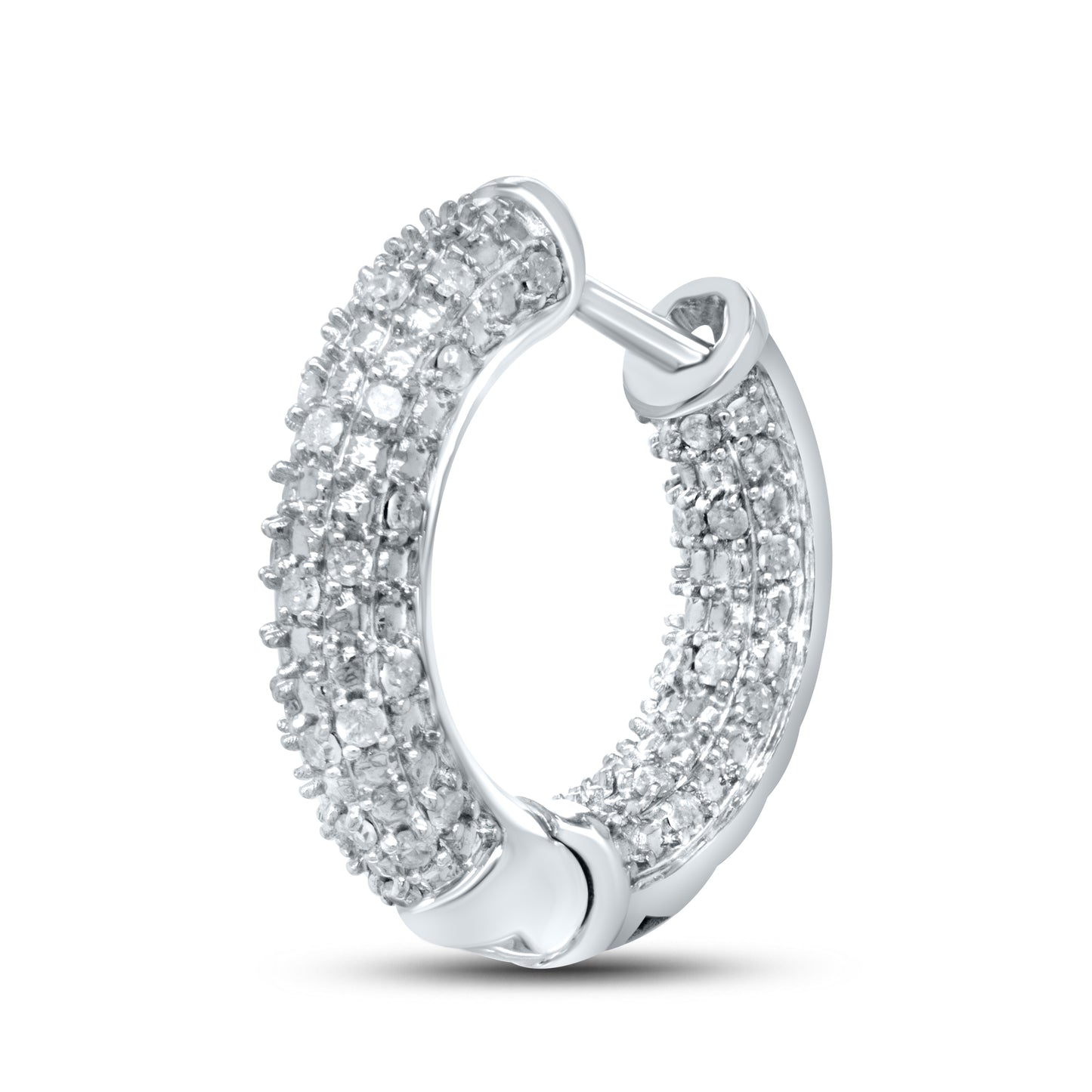 10kt white gold 0.61ctw Diamond Hoops