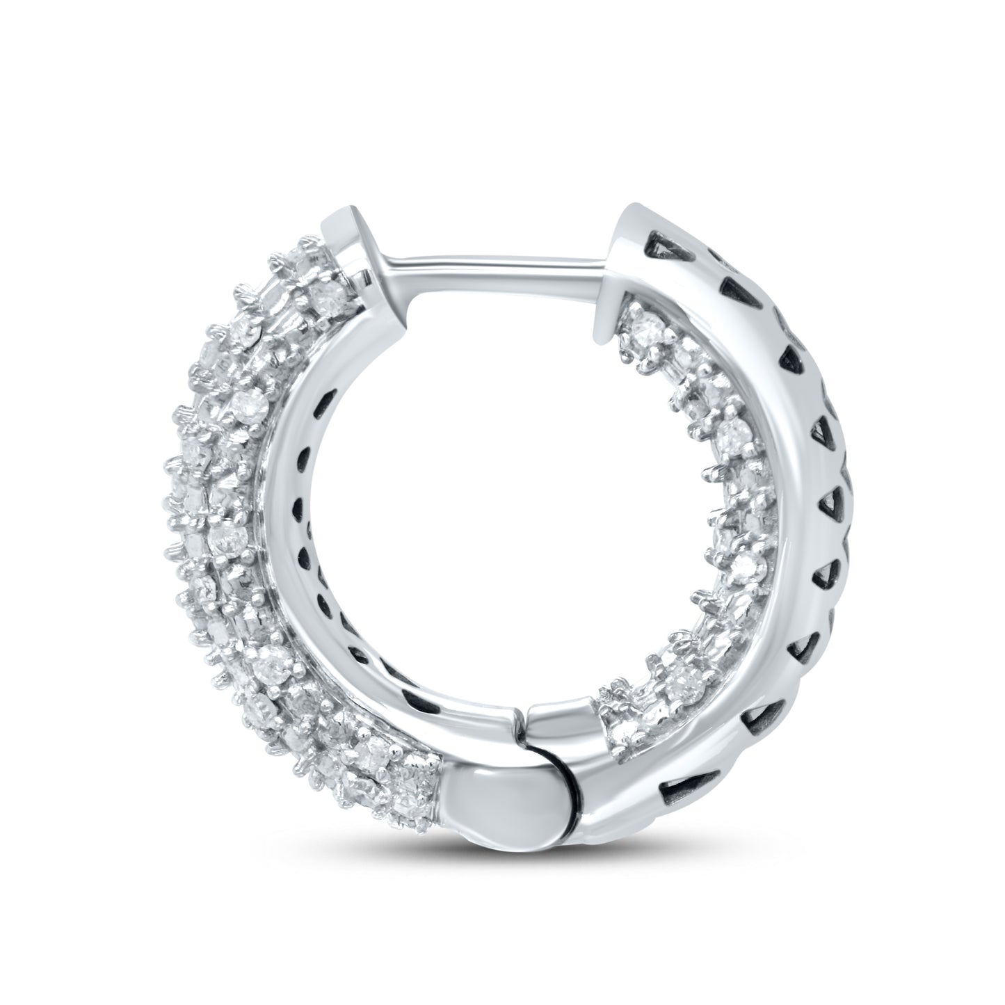 10kt white gold 0.61ctw Diamond Hoops