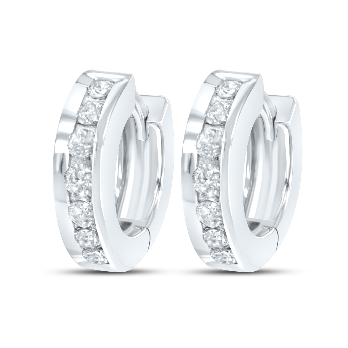 10kt White Gold 0.29 CTW Natural Diamond Hoops