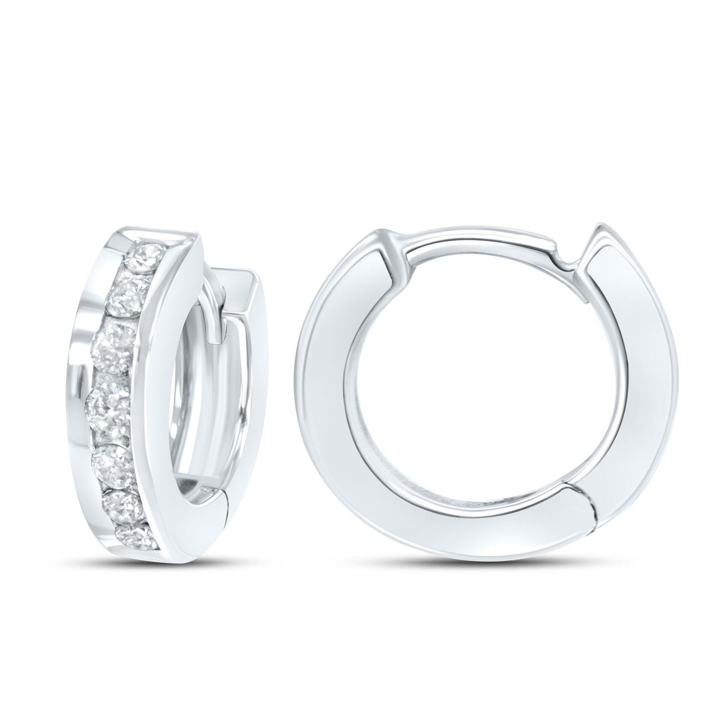 10kt White Gold 0.29 CTW Natural Diamond Hoops