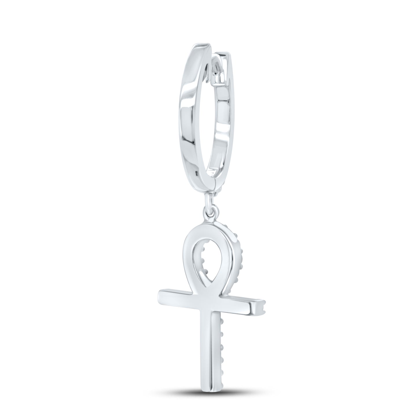 10kt White Gold 0.43 CTW Natural Diamond Hoops