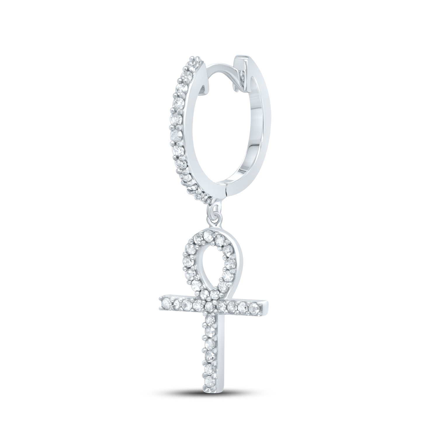 10kt White Gold 0.43 CTW Natural Diamond Hoops