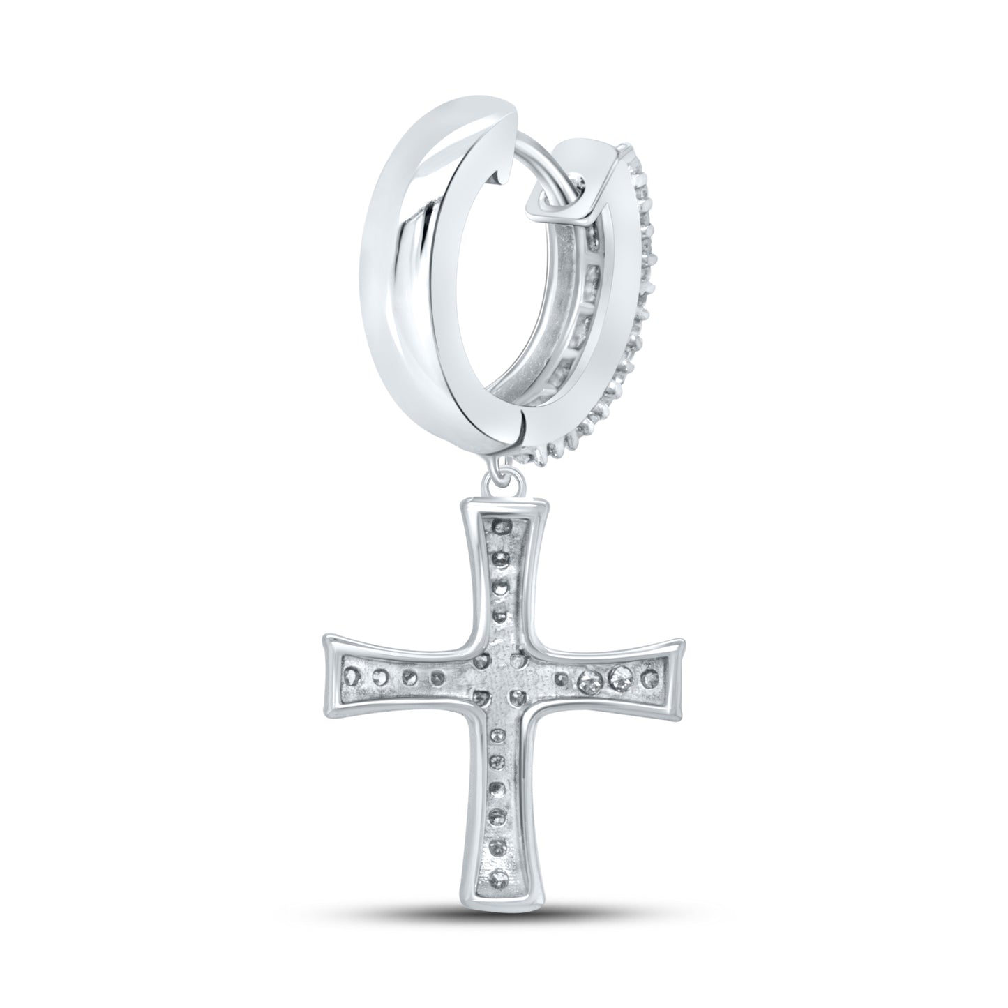 10kt White Gold 0.64 CTW Natural Diamond Hoops