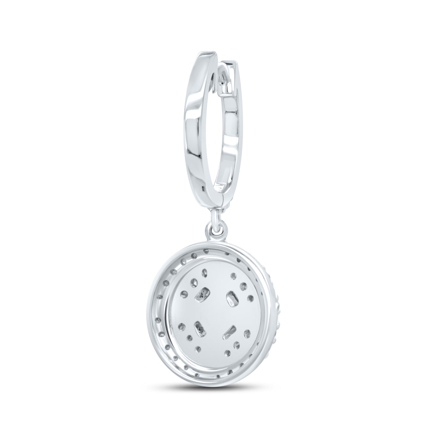 10kt White Gold 0.76 CTW Natural Diamond Hoops