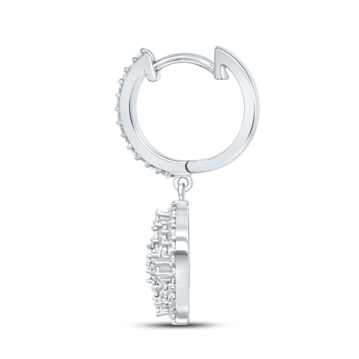 10kt White Gold 0.76 CTW Natural Diamond Hoops