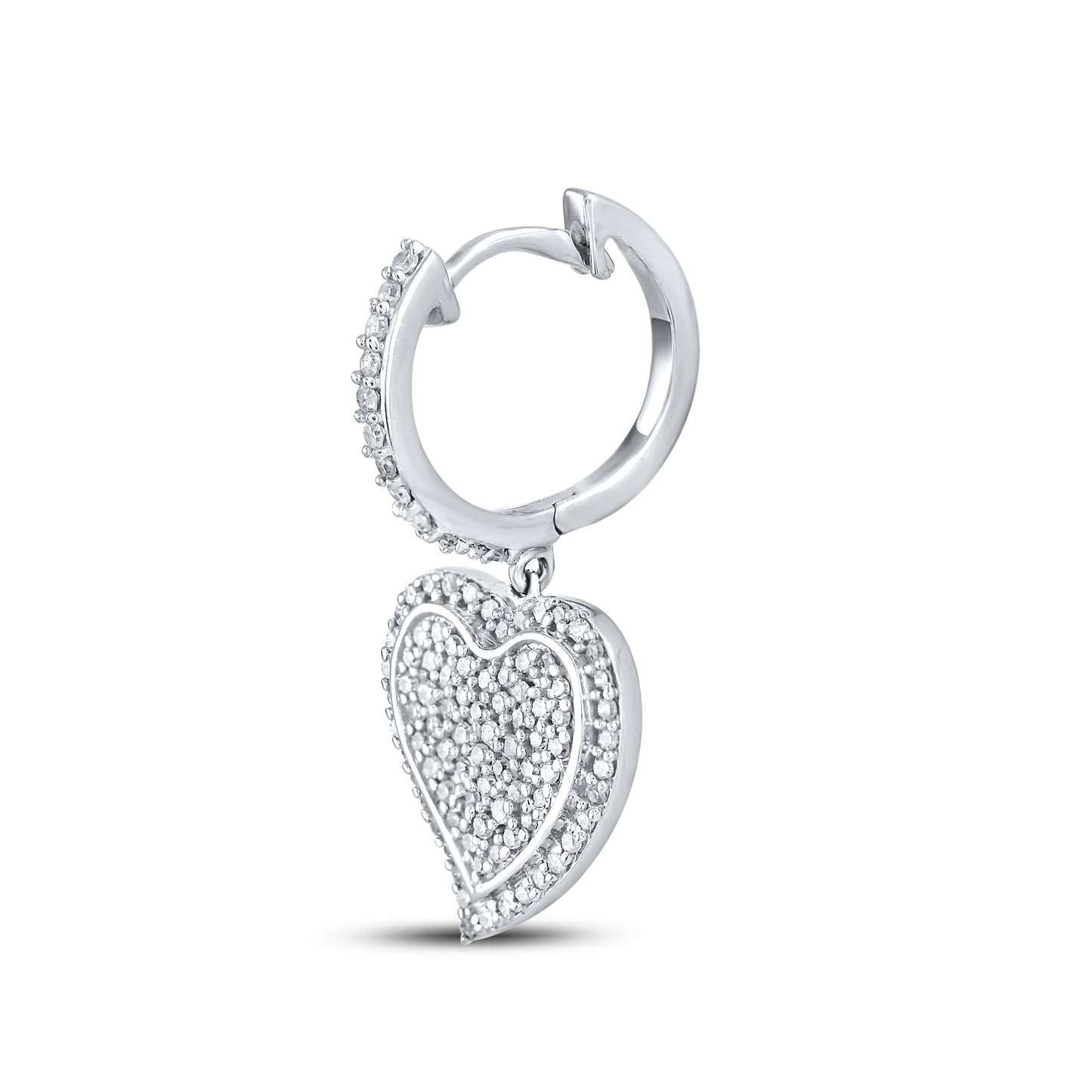 10kt White Gold 0.57 CTW Natural Diamond Hoops