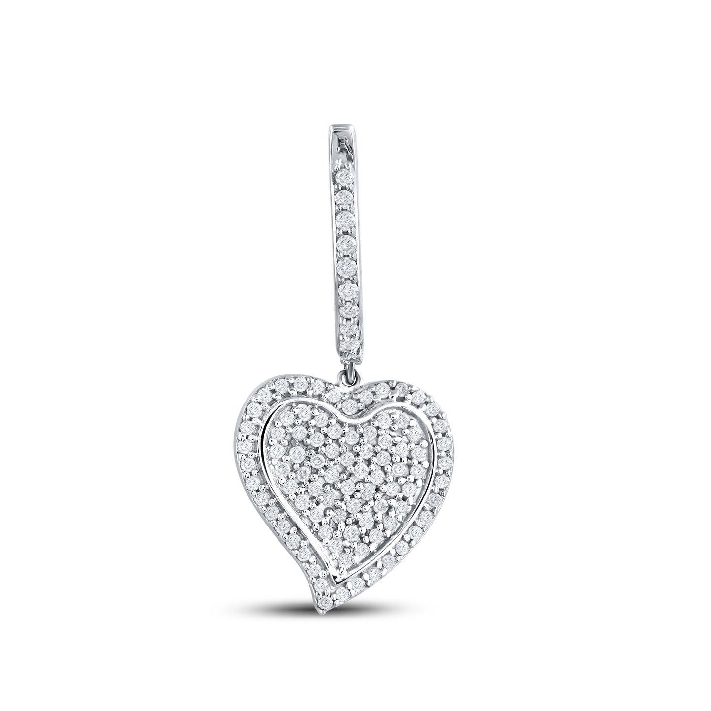 10kt White Gold 0.57 CTW Natural Diamond Hoops
