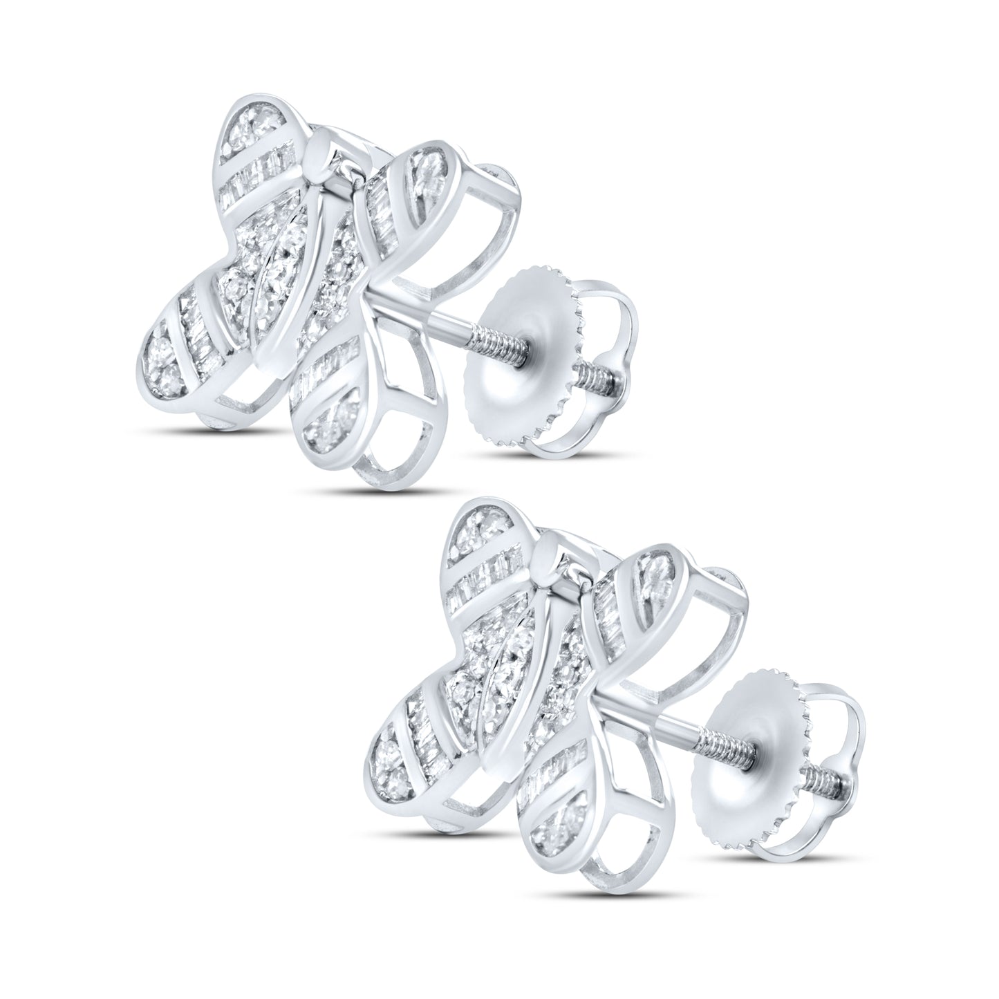 10kt White Gold 0.38 CTW Natural Diamond Earrings