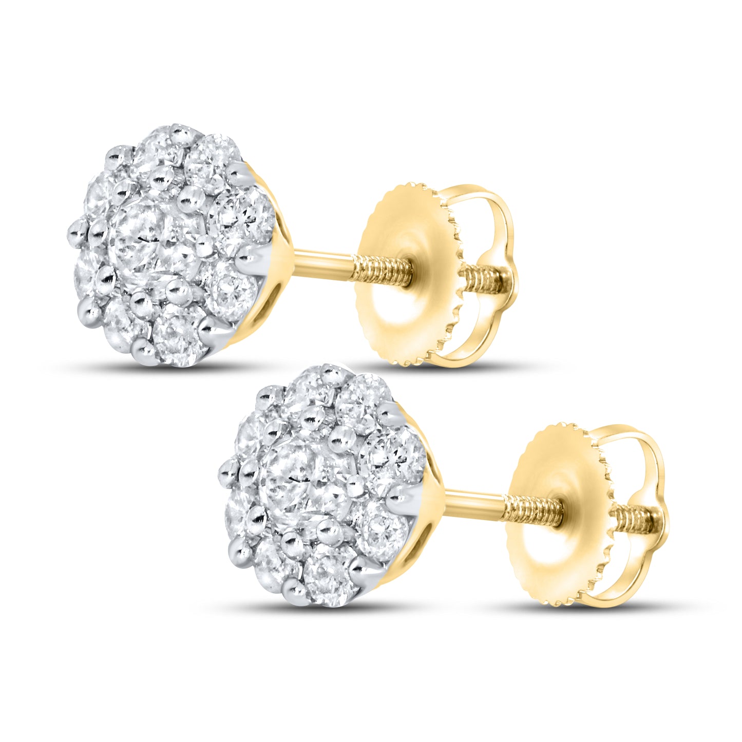 10kt Yellow Gold 0.50 CTW Natural Diamond Earrings