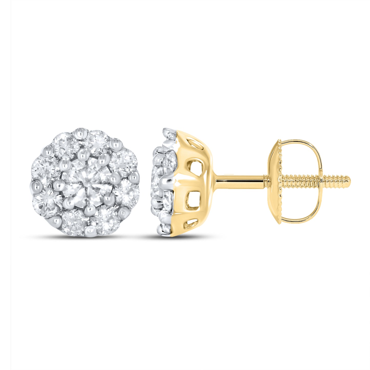 10kt Yellow Gold 0.50 CTW Natural Diamond Earrings