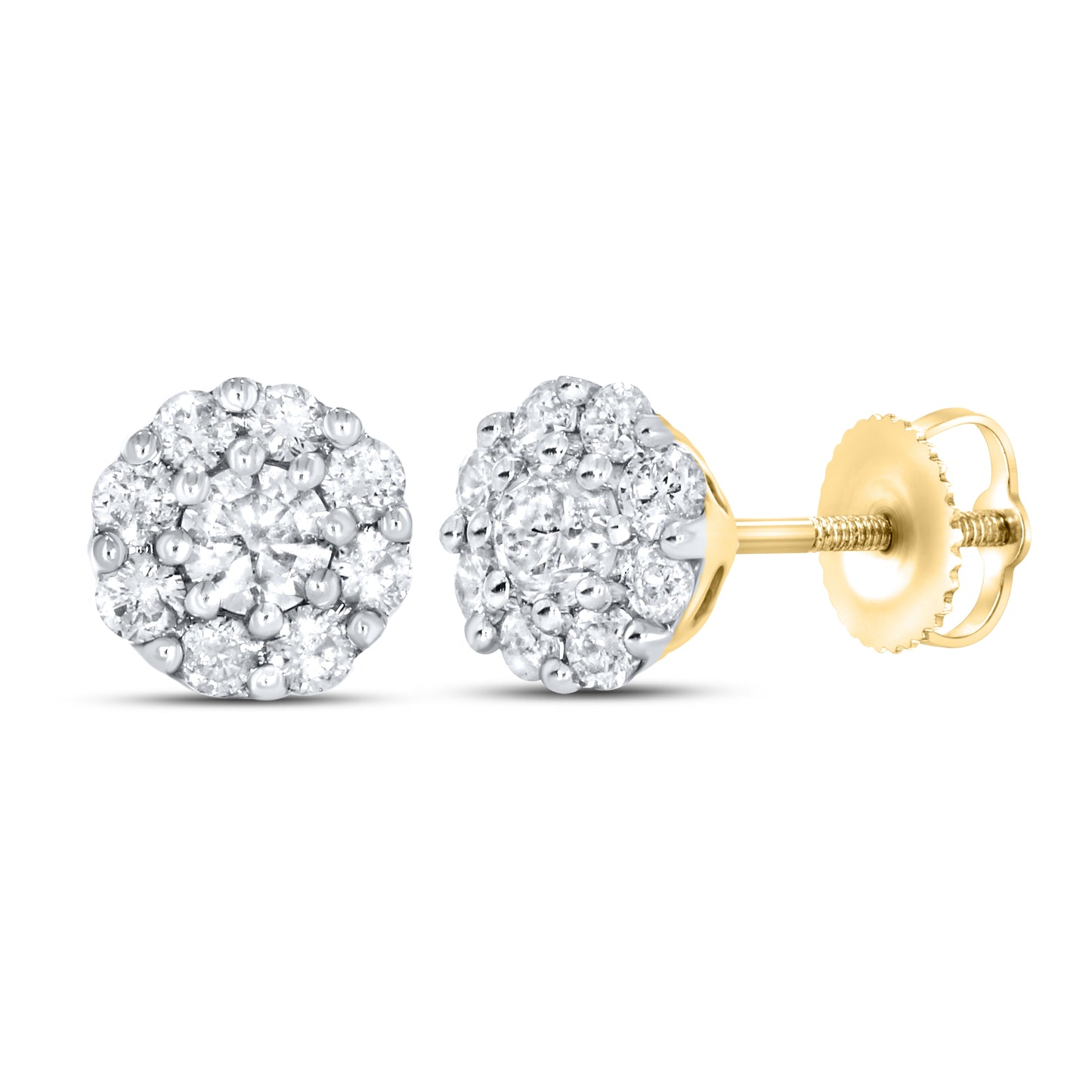 10kt Yellow Gold 0.50 CTW Natural Diamond Earrings