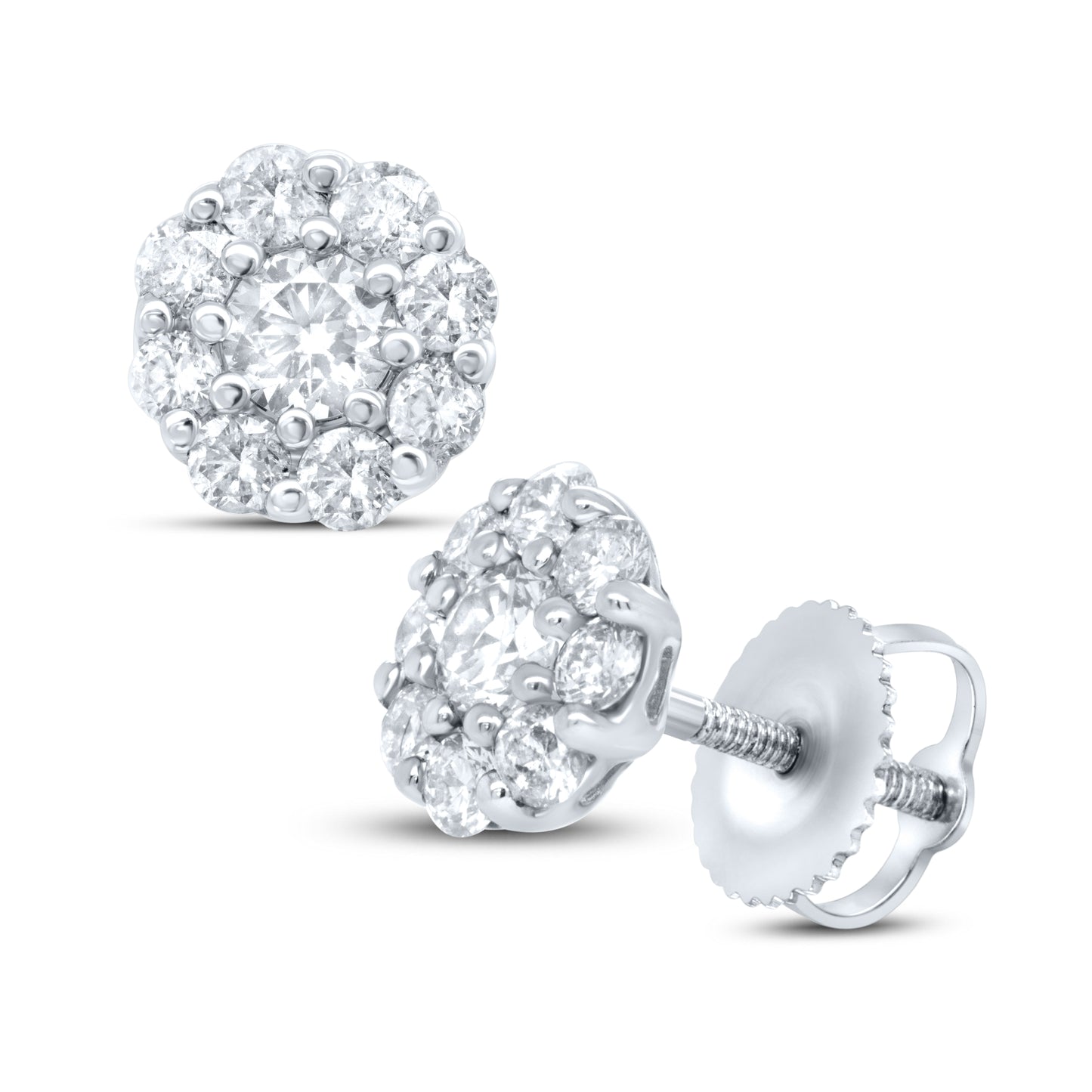 10kt White Gold 0.80 CTW Natural Diamond Earrings