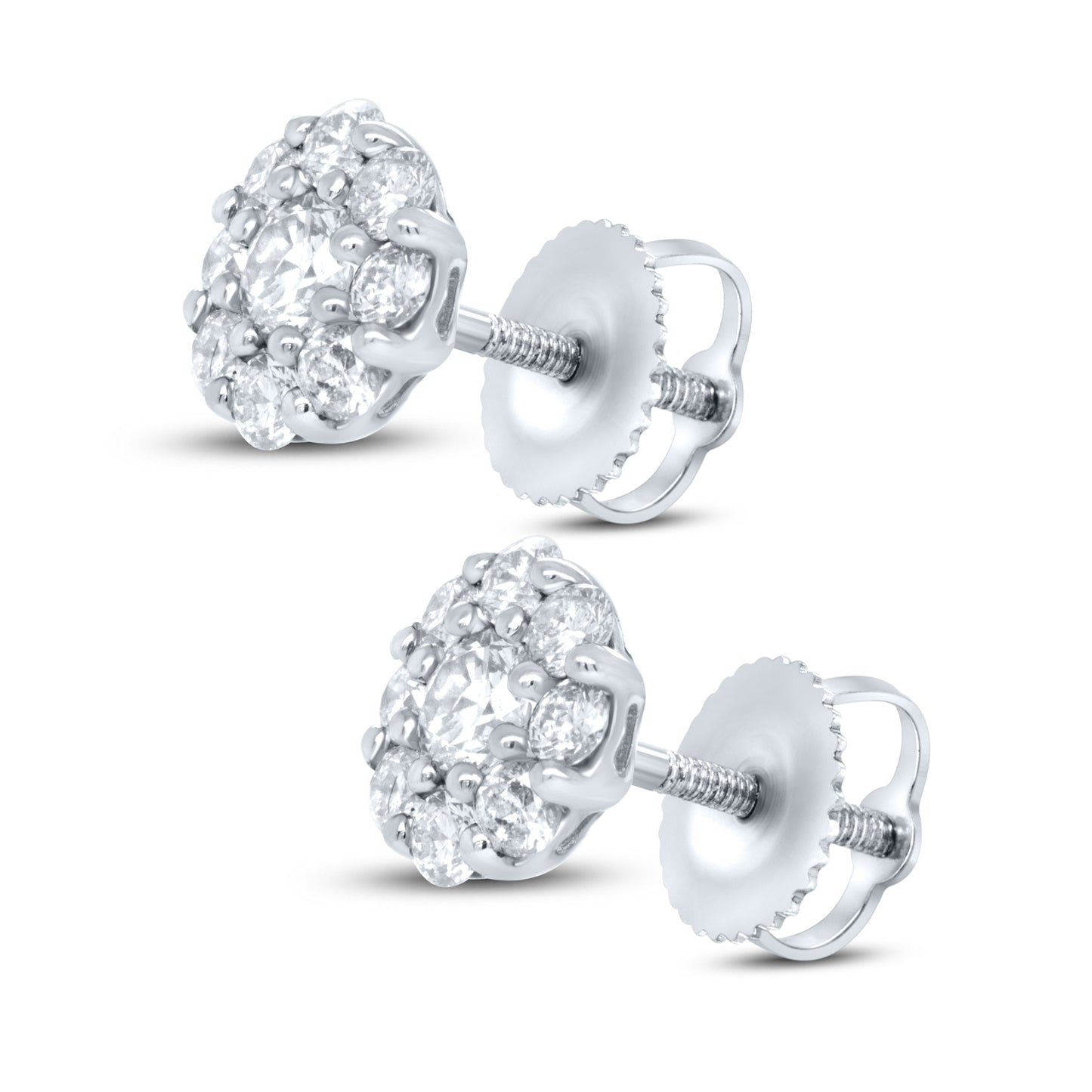 10kt White Gold 0.80 CTW Natural Diamond Earrings